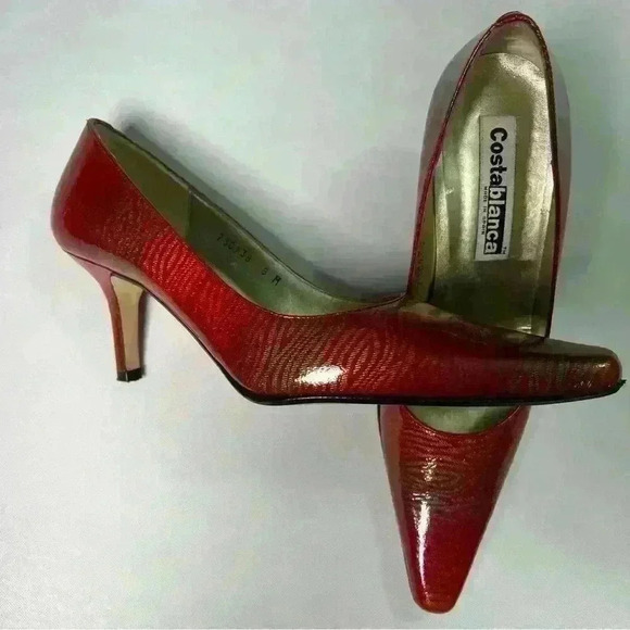 Casa Blanca heels in a beautiful print. SZ 8 M - Picture 2 of 9